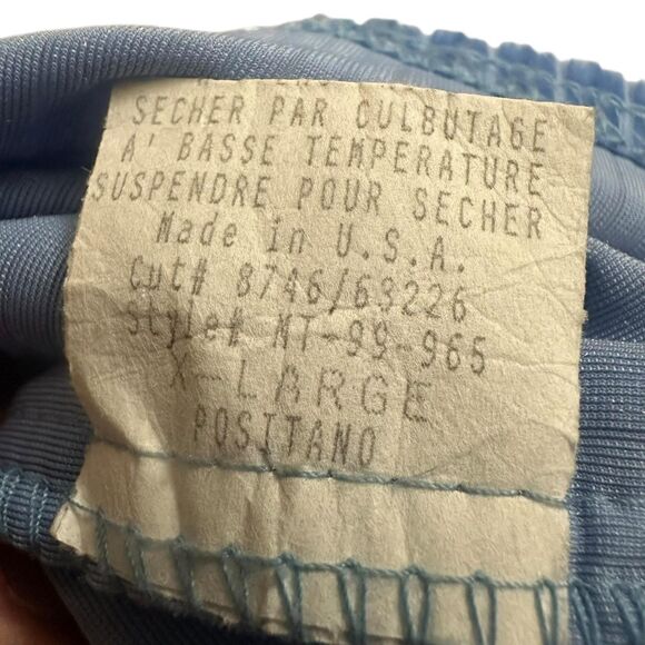 Vintage Positano Shirt Mens XL Blue Velvet Iridescent Button Up Disco Rave - Picture 8 of 15